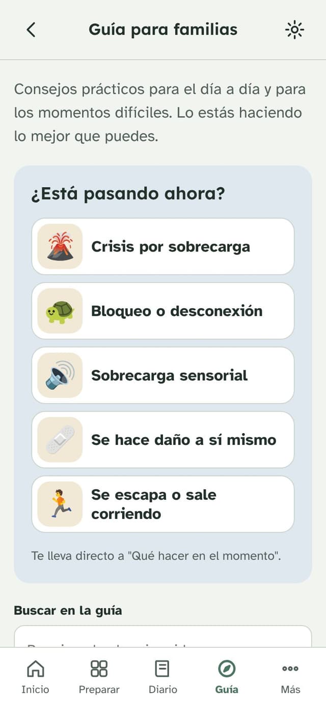 Guía para familias con la lista de momentos difíciles